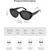 image:imageSOJOS Trendy Oval Polarized Sunglasses for Women Classic Round Retro UV Protection Shade SJ2675Black Frame Grey Lens