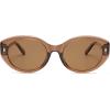 image:imageSOJOS Trendy Oval Polarized Sunglasses for Women Classic Round Retro UV Protection Shade SJ2675Brown Frame Brown Lens