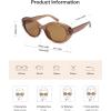 image:imageSOJOS Trendy Oval Polarized Sunglasses for Women Classic Round Retro UV Protection Shade SJ2675Brown Frame Brown Lens