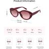 image:imageSOJOS Trendy Oval Polarized Sunglasses for Women Classic Round Retro UV Protection Shade SJ2675Dark Red Frame Red Grading Lens
