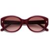 image:imageSOJOS Trendy Oval Polarized Sunglasses for Women Classic Round Retro UV Protection Shade SJ2675Dark Red Frame Red Grading Lens