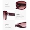image:imageSOJOS Trendy Oval Polarized Sunglasses for Women Classic Round Retro UV Protection Shade SJ2675Dark Red Frame Red Grading Lens