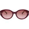 image:imageSOJOS Trendy Oval Polarized Sunglasses for Women Classic Round Retro UV Protection Shade SJ2675Dark Red Frame Red Grading Lens