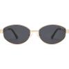 image:imageSOJOS Trendy Oval Round Polarized Sunglasses for Women Men Retro Chic Circle Shades SJ1255GoldGrey