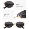 image:imageSOJOS Trendy Oval Round Polarized Sunglasses for Women Men Retro Chic Circle Shades SJ1255GoldGrey