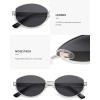 image:imageSOJOS Trendy Oval Round Polarized Sunglasses for Women Men Retro Chic Circle Shades SJ1255SilverGrey