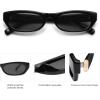 image:imageSOJOS Trendy Small Rectangle Polarized Sunglasses for Women Men Retro Y2K Narrow Thin Skinny Sunnies SJ2363BlackGrey