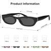 image:imageSOJOS Trendy Small Rectangle Polarized Sunglasses for Women Men Retro Y2K Narrow Thin Skinny Sunnies SJ2363BlackGrey
