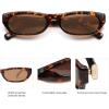image:imageSOJOS Trendy Small Rectangle Polarized Sunglasses for Women Men Retro Y2K Narrow Thin Skinny Sunnies SJ2363Brown TortoiseBrown