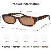 image:imageSOJOS Trendy Small Rectangle Polarized Sunglasses for Women Men Retro Y2K Narrow Thin Skinny Sunnies SJ2363Brown TortoiseBrown