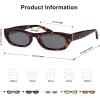 image:imageSOJOS Trendy Small Rectangle Polarized Sunglasses for Women Men Retro Y2K Narrow Thin Skinny Sunnies SJ2363Brown TortoiseGrey
