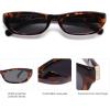 image:imageSOJOS Trendy Small Rectangle Polarized Sunglasses for Women Men Retro Y2K Narrow Thin Skinny Sunnies SJ2363Brown TortoiseGrey
