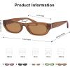 image:imageSOJOS Trendy Small Rectangle Polarized Sunglasses for Women Men Retro Y2K Narrow Thin Skinny Sunnies SJ2363Clear BrownLight Brown