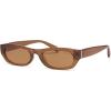 image:imageSOJOS Trendy Small Rectangle Polarized Sunglasses for Women Men Retro Y2K Narrow Thin Skinny Sunnies SJ2363Clear BrownLight Brown