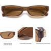 image:imageSOJOS Trendy Small Rectangle Polarized Sunglasses for Women Men Retro Y2K Narrow Thin Skinny Sunnies SJ2363Clear BrownLight Brown
