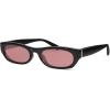 image:imageSOJOS Trendy Small Rectangle Polarized Sunglasses for Women Men Retro Y2K Narrow Thin Skinny Sunnies SJ2363Shiny BlackRed