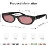 image:imageSOJOS Trendy Small Rectangle Polarized Sunglasses for Women Men Retro Y2K Narrow Thin Skinny Sunnies SJ2363Shiny BlackRed