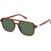 image:imageSOJOS Retro Aviator Sunglasses for Women MenTrendy Rectangle Womens Mens Shades Sun Glasses SJ2202Brown Frame Green Lens