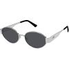 image:imageSOJOS Retro Oval Sunglasses for Women Trendy Classic Shades UV400 Protection SJ1256Shiny SilverGrey Lens