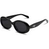 image:imageSOJOS Small Retro Oval Polarized Sunglasses for Women Men 90s Vintage UV400 Protection Tiny Sun Glasses SJ2286BlackGrey