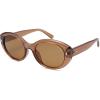 image:imageSOJOS Trendy Oval Polarized Sunglasses for Women Classic Round Retro UV Protection Shade SJ2675Brown Frame Brown Lens