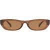 image:imageSOJOS Trendy Small Rectangle Polarized Sunglasses for Women Men Retro Y2K Narrow Thin Skinny Sunnies SJ2363Clear BrownLight Brown