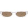 image:imageSOJOS Trendy Small Rectangle Polarized Sunglasses for Women Men Retro Y2K Narrow Thin Skinny Sunnies SJ2363WhiteBrown