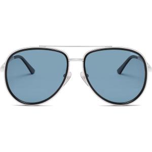 image:imageSOJOS Big Polarized Aviator Sunglasses for Women Men Oversized Aviators Retro Vintage Shades SJ1290BlackBlue