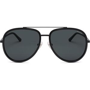 image:imageSOJOS Big Polarized Aviator Sunglasses for Women Men Oversized Aviators Retro Vintage Shades SJ1290BlackGrey