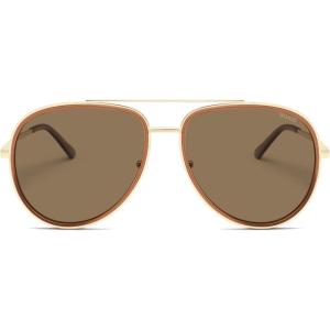 image:imageSOJOS Big Polarized Aviator Sunglasses for Women Men Oversized Aviators Retro Vintage Shades SJ1290Clear BrownBrown