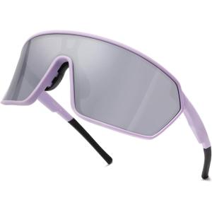 image:imageSOJOS Cycling Sport Glasses for Women Man UV400 Protection Wrap Around Lightweight TR90 Frame Sunglasses SJ2353PurpleSilver
