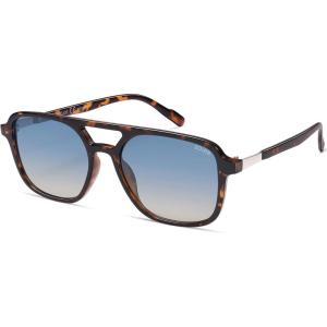 image:imageSOJOS Retro Aviator Sunglasses for Women MenTrendy Rectangle Womens Mens Shades Sun Glasses SJ2202Tortoise FrameBlue Grading Lens