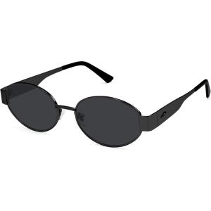 image:imageSOJOS Retro Oval Sunglasses for Women Trendy Classic Shades UV400 Protection SJ1256Matte BlackGrey Lens