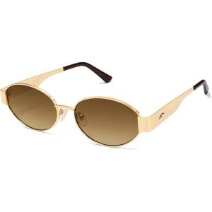 image:imageSOJOS Retro Oval Sunglasses for Women Trendy Classic Shades UV400 Protection SJ1256Shiny GoldGradient Brown