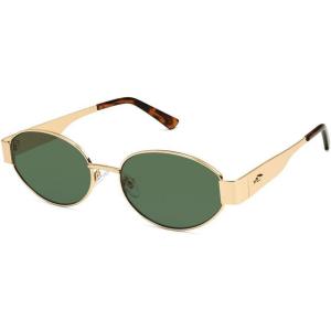 image:imageSOJOS Retro Oval Sunglasses for Women Trendy Classic Shades UV400 Protection SJ1256Shiny GoldGreen Lens
