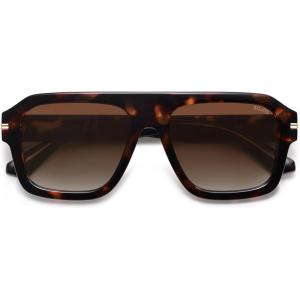image:imageSOJOS Retro Oversized Square Polarized Sunglasses for Women Men Vintage Aviators Shades SJ2384Brown TortoiseGradient Brown