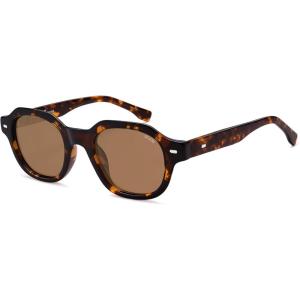 image:imageSOJOS Retro Polygon Round Polarized Sunglasses for Men WomenVintage Italian Acetetace Frame Hand Made Style SJ2667Tortoise