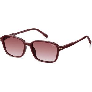 image:imageSOJOS Retro Rectangular Polarized Sunglasses for Women MenVintage Light Weight Square Frame Skinny Rim UV Protection SJ2663Burgundy