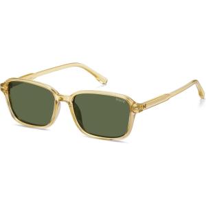 image:imageSOJOS Retro Rectangular Polarized Sunglasses for Women MenVintage Light Weight Square Frame Skinny Rim UV Protection SJ2663Yellow