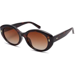 image:imageSOJOS Trendy Oval Polarized Sunglasses for Women Classic Round Retro UV Protection Shade SJ2675Tortoise Frame Brown Lens