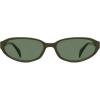 image:imageSOJOS Retro Oval Polarized Sunglasses for Women Trendy Cat Eye Chic Narrow Y2K Skinny Sunnies SJ2660Olive GreenGreen