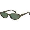 image:imageSOJOS Retro Oval Polarized Sunglasses for Women Trendy Cat Eye Chic Narrow Y2K Skinny Sunnies SJ2660Olive GreenGreen