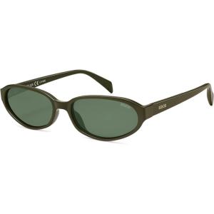 image:imageSOJOS Retro Oval Polarized Sunglasses for Women Trendy Cat Eye Chic Narrow Y2K Skinny Sunnies SJ2660Olive GreenGreen