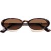 image:imageSOJOS Polarized Oval Sunglasses for Women Chic 90s Vintage UV400 Lightweight Retro Frame Sunnies SJ2676Brown TortoiseBrown