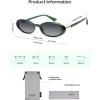 image:imageSOJOS Polarized Oval Sunglasses for Women Chic 90s Vintage UV400 Lightweight Retro Frame Sunnies SJ2676GreenGradient Grey