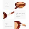 image:imageSOJOS Polarized Oval Sunglasses for Women Chic 90s Vintage UV400 Lightweight Retro Frame Sunnies SJ2676RedLightbrown