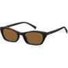 image:imageSOJOS Trendy Cat Eye Polarized Sunglasses for Women Men Retro 90s Y2K Small Thin Rectangle Sunnies SJ2670BlackBrown