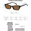 image:imageSOJOS Trendy Cat Eye Polarized Sunglasses for Women Men Retro 90s Y2K Small Thin Rectangle Sunnies SJ2670BlackBrown
