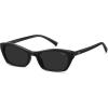 image:imageSOJOS Trendy Cat Eye Polarized Sunglasses for Women Men Retro 90s Y2K Small Thin Rectangle Sunnies SJ2670BlackGrey