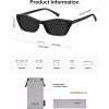 image:imageSOJOS Trendy Cat Eye Polarized Sunglasses for Women Men Retro 90s Y2K Small Thin Rectangle Sunnies SJ2670BlackGrey